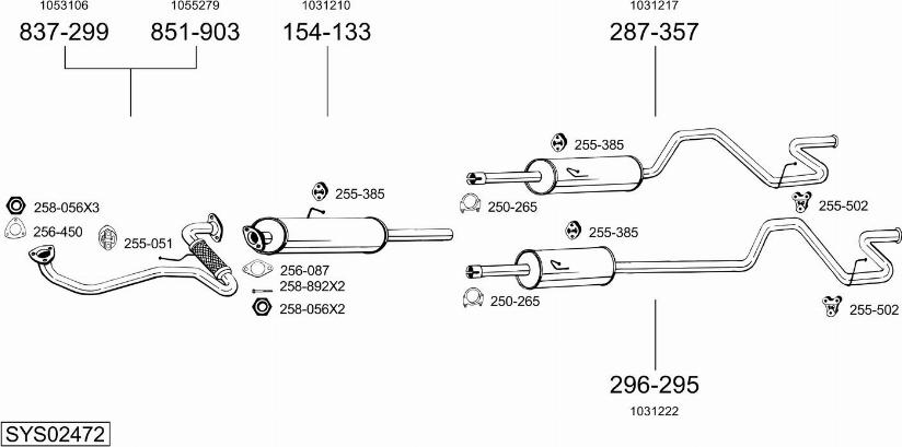 Bosal SYS02472 - Система выпуска ОГ autosila-amz.com