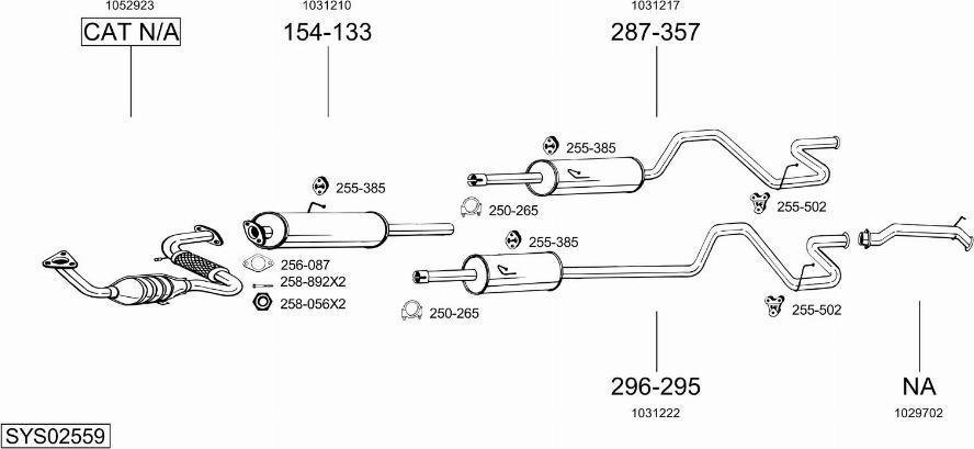 Bosal SYS02559 - Система выпуска ОГ autosila-amz.com