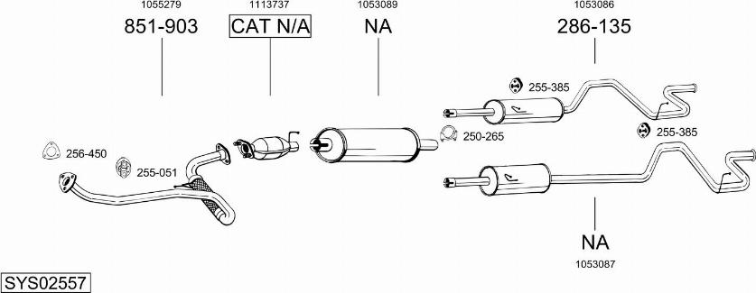 Bosal SYS02557 - Система выпуска ОГ autosila-amz.com