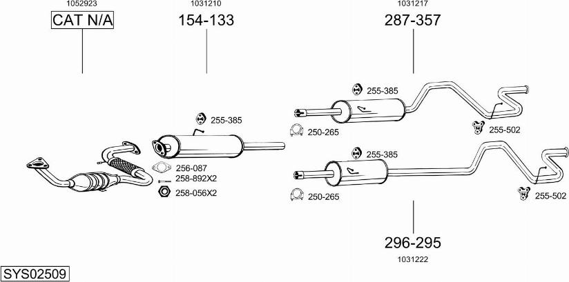 Bosal SYS02509 - Система выпуска ОГ autosila-amz.com