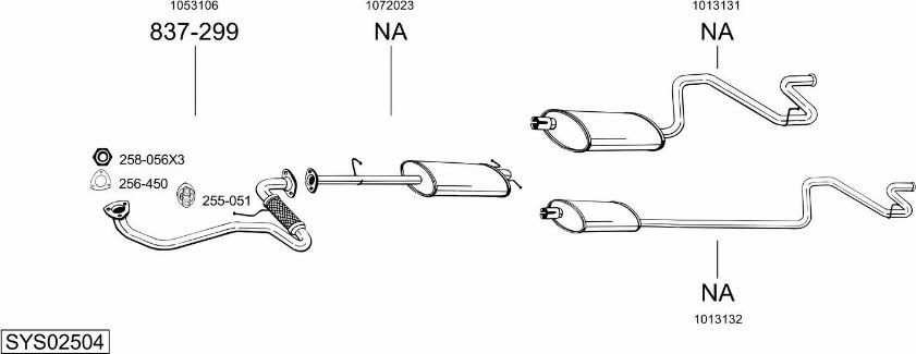 Bosal SYS02504 - Система выпуска ОГ autosila-amz.com