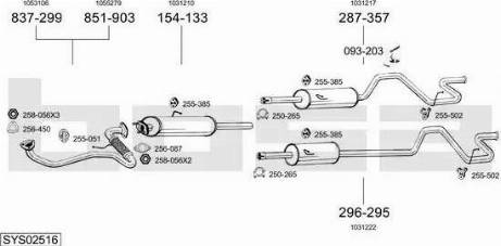 Bosal SYS02516 - Система выпуска ОГ autosila-amz.com