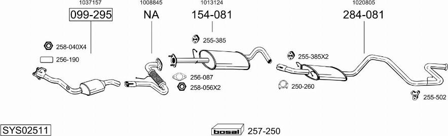 Bosal SYS02511 - Система выпуска ОГ autosila-amz.com