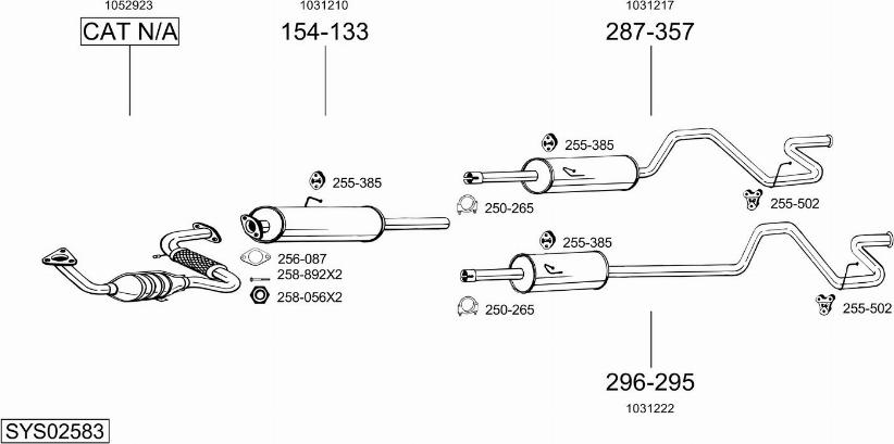 Bosal SYS02583 - Система выпуска ОГ autosila-amz.com