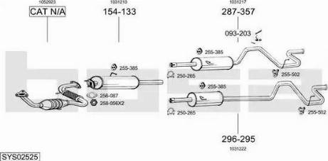 Bosal SYS02525 - Система выпуска ОГ autosila-amz.com