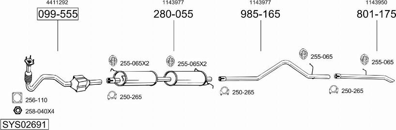 Bosal SYS02691 - Система выпуска ОГ autosila-amz.com