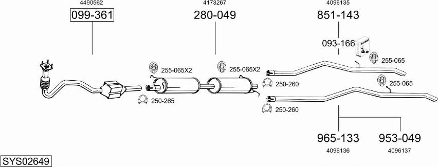 Bosal SYS02649 - Система выпуска ОГ autosila-amz.com