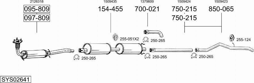 Bosal SYS02641 - Система выпуска ОГ autosila-amz.com