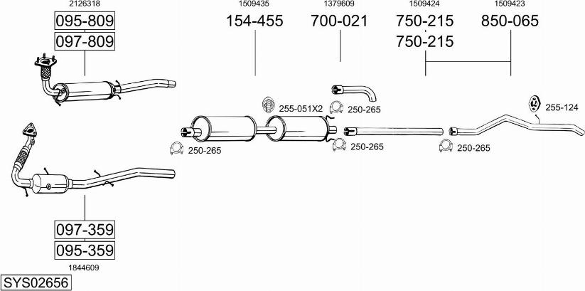 Bosal SYS02656 - Система выпуска ОГ autosila-amz.com