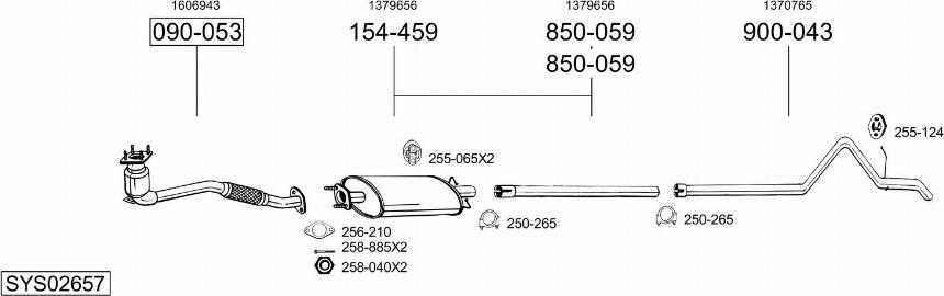 Bosal SYS02657 - Система выпуска ОГ autosila-amz.com