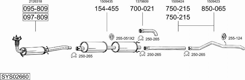 Bosal SYS02660 - Система выпуска ОГ autosila-amz.com