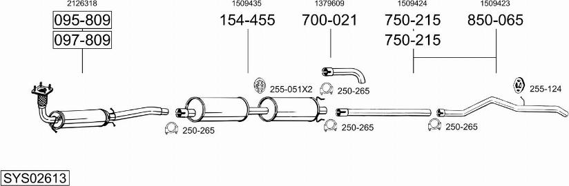 Bosal SYS02613 - Система выпуска ОГ autosila-amz.com