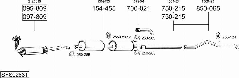 Bosal SYS02631 - Система выпуска ОГ autosila-amz.com