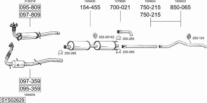 Bosal SYS02629 - Система выпуска ОГ autosila-amz.com