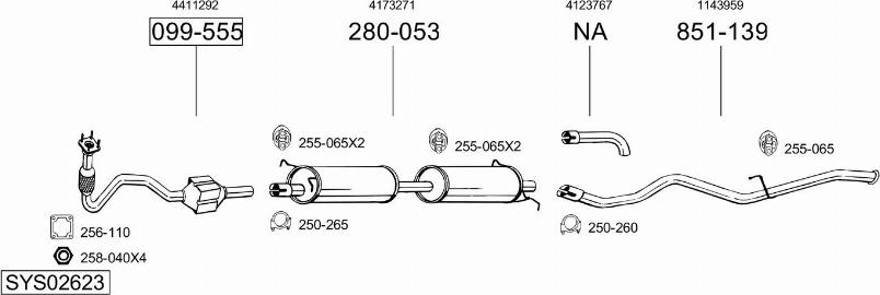 Bosal SYS02623 - Система выпуска ОГ autosila-amz.com