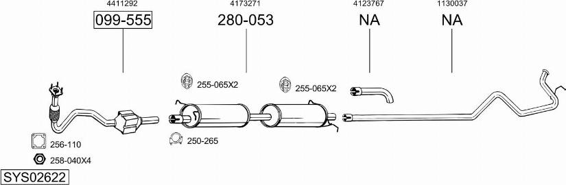 Bosal SYS02622 - Система выпуска ОГ autosila-amz.com