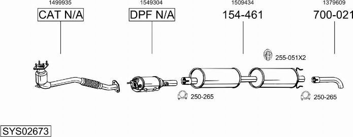 Bosal SYS02673 - Система выпуска ОГ autosila-amz.com