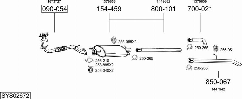 Bosal SYS02672 - Система выпуска ОГ autosila-amz.com