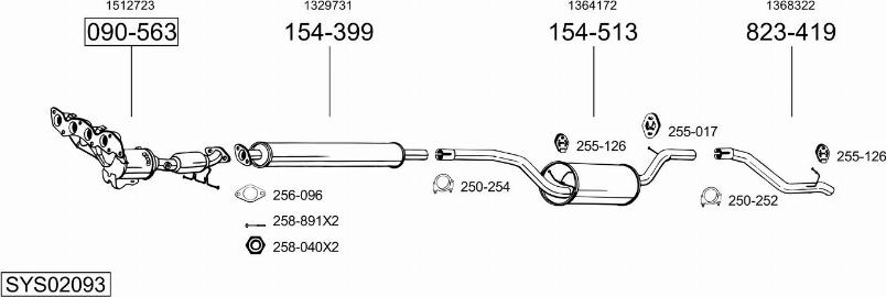 Bosal SYS02093 - Система выпуска ОГ autosila-amz.com