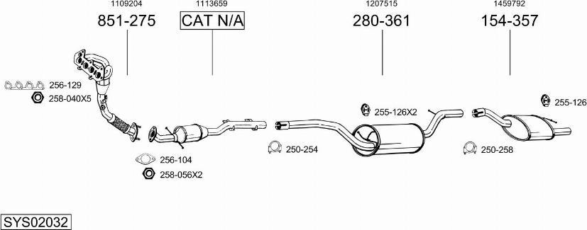 Bosal SYS02032 - Система выпуска ОГ autosila-amz.com