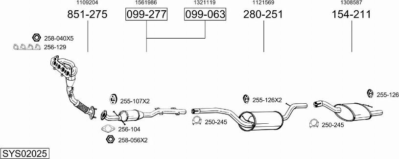 Bosal SYS02025 - Система выпуска ОГ autosila-amz.com