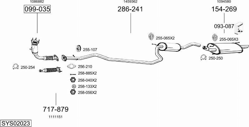 Bosal SYS02023 - Система выпуска ОГ autosila-amz.com