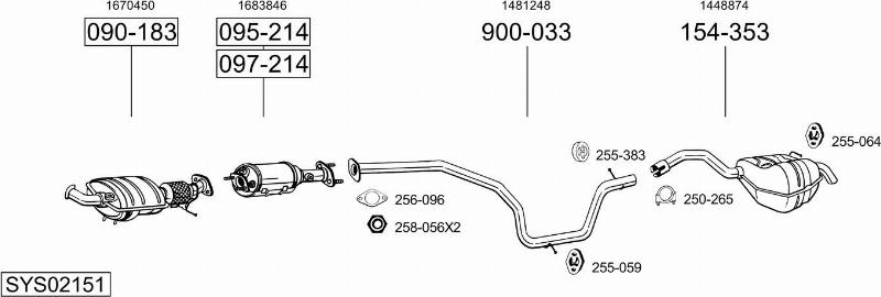 Bosal SYS02151 - Система выпуска ОГ autosila-amz.com