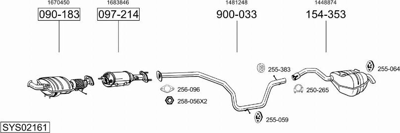 Bosal SYS02161 - Система выпуска ОГ autosila-amz.com