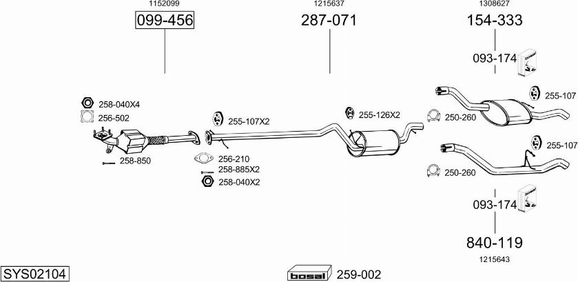 Bosal SYS02104 - Система выпуска ОГ autosila-amz.com