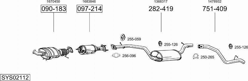 Bosal SYS02112 - Система выпуска ОГ autosila-amz.com