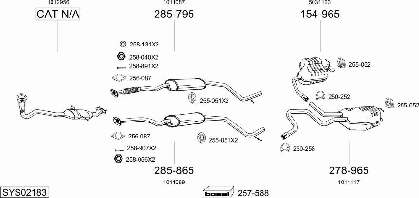 Bosal SYS02183 - Система выпуска ОГ autosila-amz.com