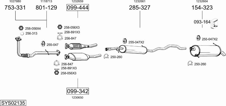 Bosal SYS02135 - Система выпуска ОГ autosila-amz.com