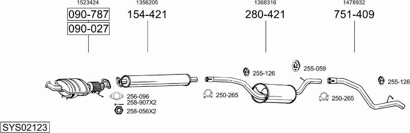 Bosal SYS02123 - Система выпуска ОГ autosila-amz.com