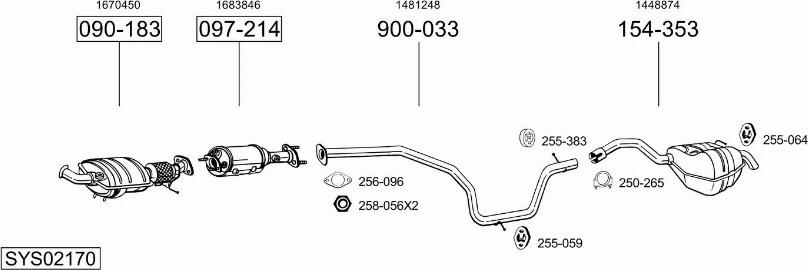 Bosal SYS02170 - Система выпуска ОГ autosila-amz.com