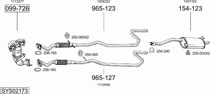 Bosal SYS02173 - Система выпуска ОГ autosila-amz.com