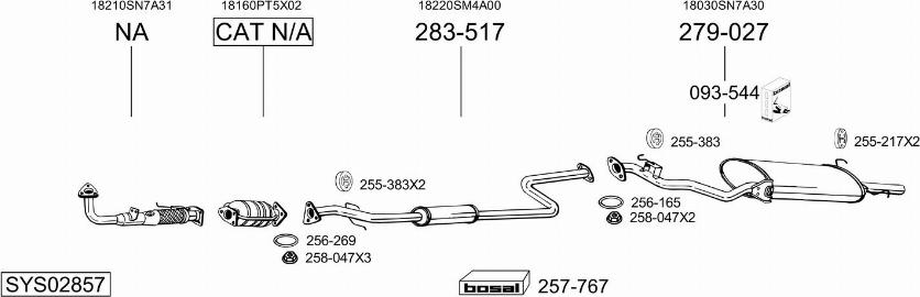 Bosal SYS02857 - Система выпуска ОГ autosila-amz.com