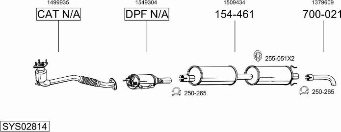 Bosal SYS02814 - Система выпуска ОГ autosila-amz.com