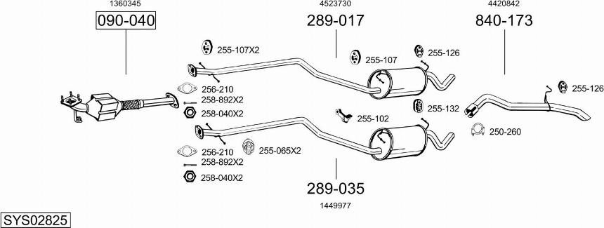 Bosal SYS02825 - Система выпуска ОГ autosila-amz.com