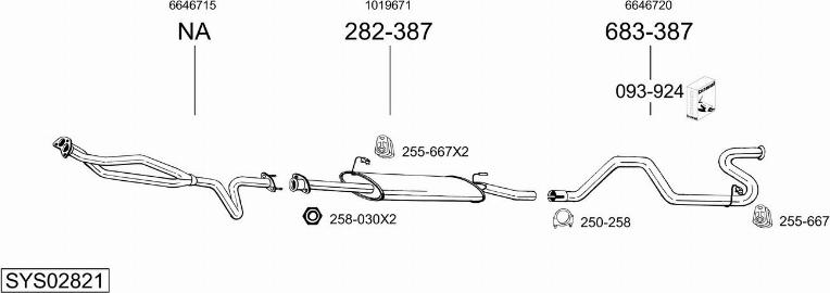 Bosal SYS02821 - Система выпуска ОГ autosila-amz.com