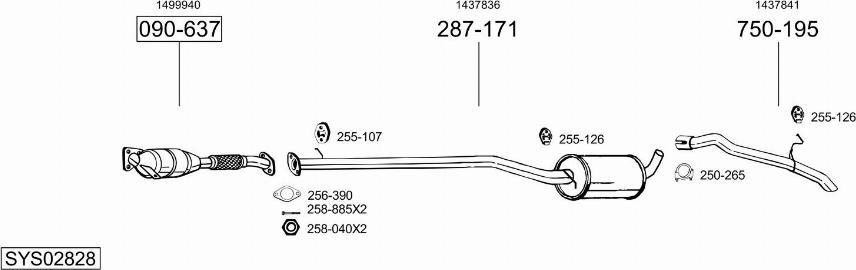 Bosal SYS02828 - Система выпуска ОГ autosila-amz.com