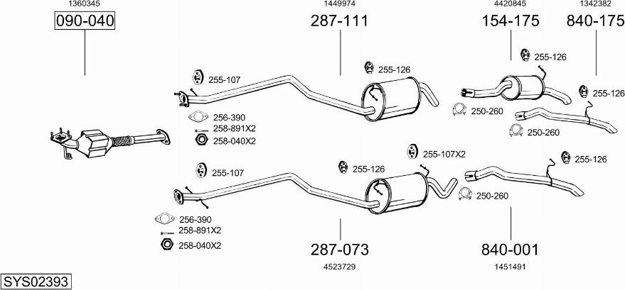 Bosal SYS02393 - Система выпуска ОГ autosila-amz.com