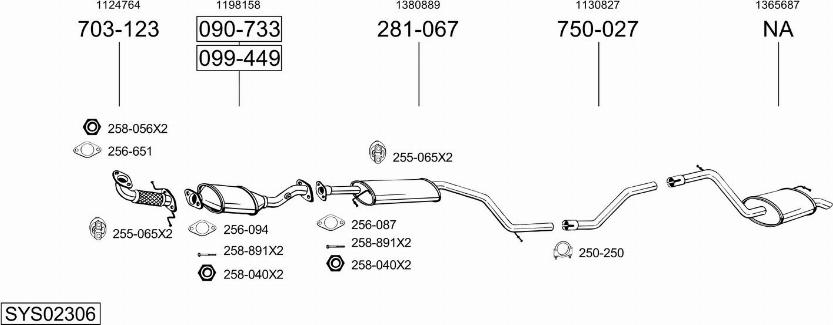 Bosal SYS02306 - Система выпуска ОГ autosila-amz.com