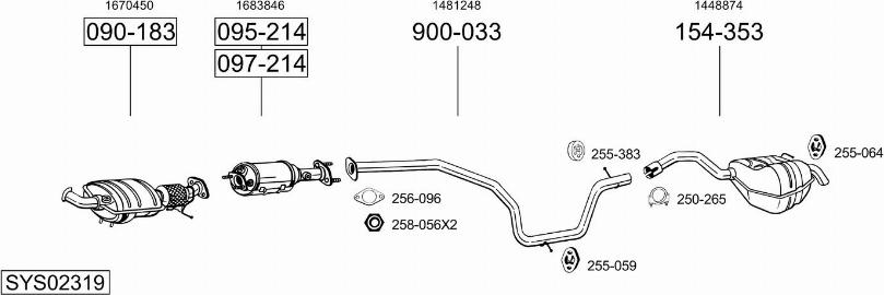 Bosal SYS02319 - Система выпуска ОГ autosila-amz.com