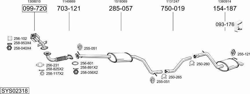 Bosal SYS02318 - Система выпуска ОГ autosila-amz.com