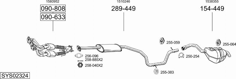 Bosal SYS02324 - Система выпуска ОГ autosila-amz.com