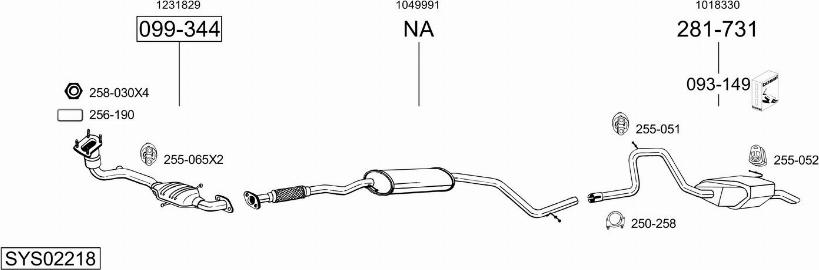 Bosal SYS02218 - Система выпуска ОГ autosila-amz.com