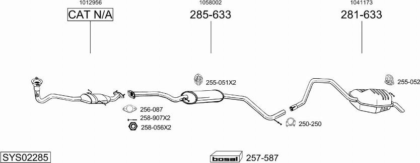 Bosal SYS02285 - Система выпуска ОГ autosila-amz.com