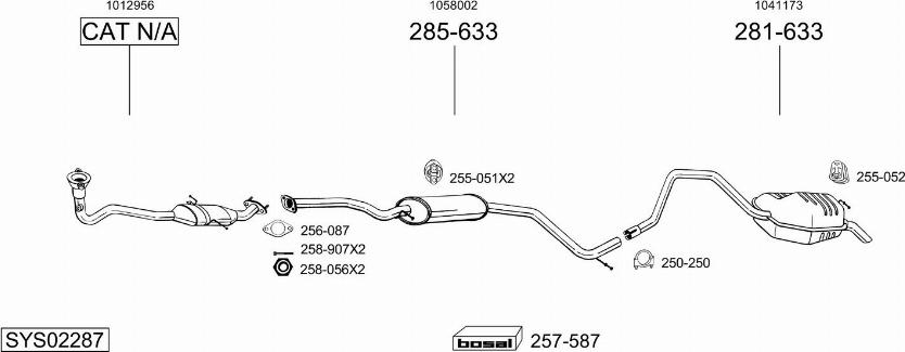 Bosal SYS02287 - Система выпуска ОГ autosila-amz.com