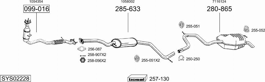 Bosal SYS02228 - Система выпуска ОГ autosila-amz.com