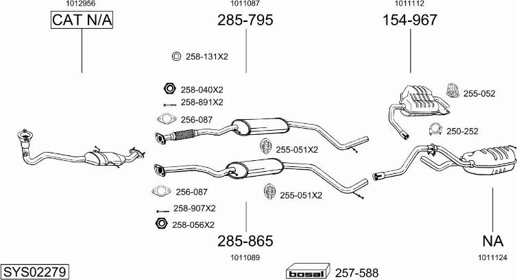 Bosal SYS02279 - Система выпуска ОГ autosila-amz.com